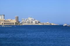 View from Xatt it-Tiben in Floriana to Lazzaretto of Manoel Island in Gżira and Tigné Point in Sliema, Malta