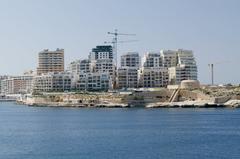 Sliema viewed from Triq Marsamxett in Valletta, Malta