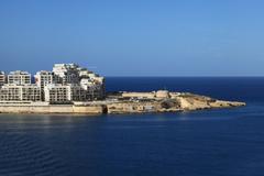 View from St. Andrew's Bastion to Fort Tigné and Tigné Point in Sliema, Malta