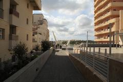 Tigné Point and Tigné Pedestrian Bridge in Sliema, Malta