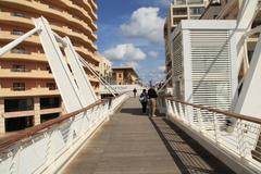 Tigné Point and Tigné Pedestrian Bridge in Sliema, Malta