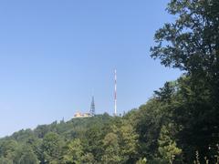 Uetliberg towers with restaurant Felsenegg in the background