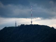 Zurich view from Käferberg-Waidberg with Uetliberg in the distance