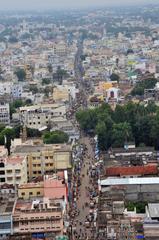 View of Periya kadai veethi from Rock Fort Temple, Trichy