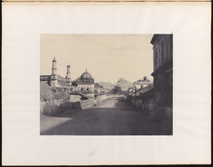 street view with distant rock