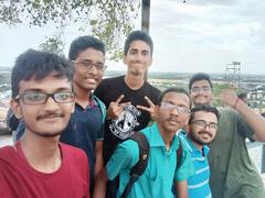 Aerial view from the top of Rock Fort, Tiruchirapalli