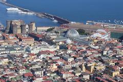 View of Galleria Umberto I and Castel Nuovo from Certosa di San Martino in Naples