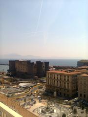 aerial view of a prominent monument in Naples