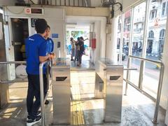 Entrance gate at Kali Besar Barat bus stop