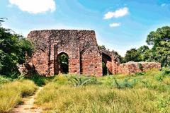 Tomb and mosque in an archaeological site