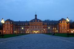 front view of the Schloß in Münster with blue sky