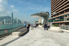 Avenue of Stars with waterfront and city skyline