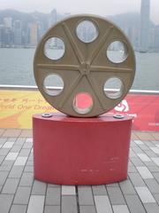 Statue of a film reel on the Avenue of Stars in Hong Kong