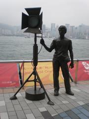 Statue of a lighting technician on the Avenue of Stars in Hong Kong