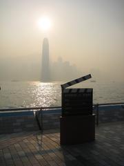 Avenue of Stars with 2IFC in the background in Hong Kong