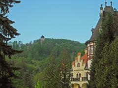 view from Villa Ritter to Diana Observation Tower in Karlovy Vary