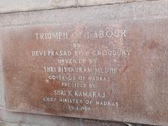 Triumph of Labour statue at Marina Beach in Chennai