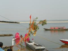 Young performers preparing for Nag Nathaiya festival in Varanasi at Tulsi Ghat, next to Kadamba tree