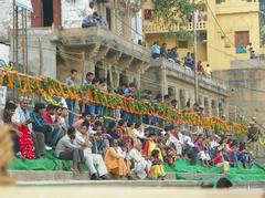 Spectators at Tulsi Ghat watching Nag Nathaiya festival