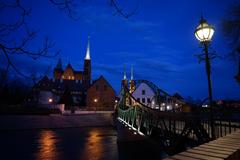 Tumski Bridge in Wrocław, Poland