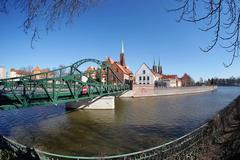 Tumski Bridge in Wrocław, Poland