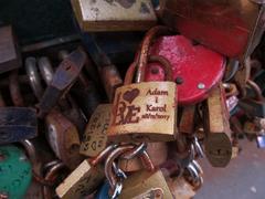 Love padlock on Tumski Bridge in Wrocław