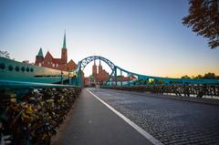 Most Tumski in Wrocław at dawn