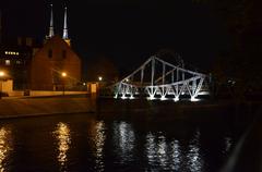 Tumski Bridge at night in Poland