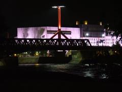 Budapest Rákóczi Bridge at night from Kopaszi-gát