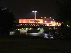 Budapest Rákóczi Bridge seen from Kopaszi Dam