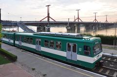 Budapest HÉV train at Lágymányosi (Rákóczi) híd station