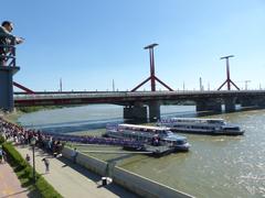 Gönyü and Nagymaros ship near Rákóczi Bridge in Budapest