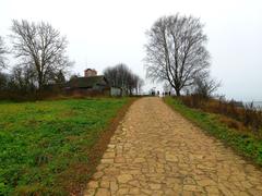 Reconstructed road and residential houses at Rurik Settlement