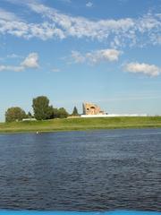 Ruurikinlinna ruins surrounded by lush greenery