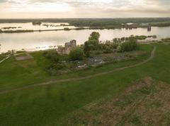 Rurikovo Gorodishche cultural heritage site in Russia view from above