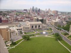 downtown Kansas City view from the World War I Memorial