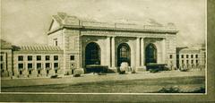 Union Station Kansas City with three special trains in 1916