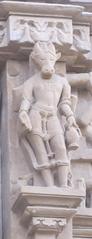 Nandi sculpture at Vamana Temple in Khajuraho, India