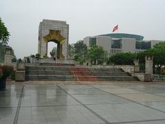 Vietnam War Memorial and National Assembly Building in Hanoi