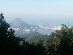 Panoramic view of Rio de Janeiro cityscape with mountains and waterfront