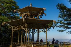 Vista Chinesa pagoda overlooking Rio de Janeiro with lush forest in the foreground