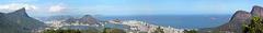 Panorama of Rio de Janeiro city with Corcovado, Sugarloaf, and Dois Irmãos mountains