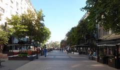 Boulevard Vitosha in the heart of Sofia, lined with shops and cafes