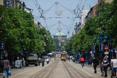 Cityscape of Sofia with famous landmarks and scenic view