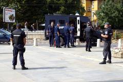 Bulgarian gendarmerie officers in front of NDK