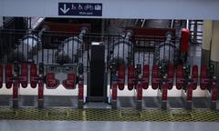 ticket gate line at London Waterloo station