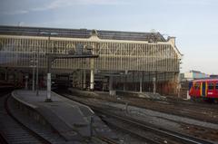 London Waterloo Station platform with trains and passengers