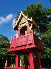 Bell tower at the Wat Buddhapadipa Temple in Wimbledon