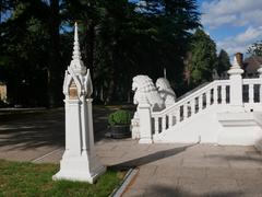 west side detail of Wat Buddhapadipa Temple in Wimbledon