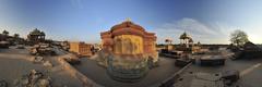 A Cenotaph at sunset near Rao Lakhpatji's Chhatri in Bhuj, Gujarat, India